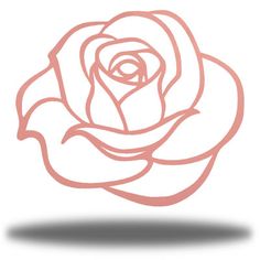 the outline of a rose is shown on a white background, with an orange shadow