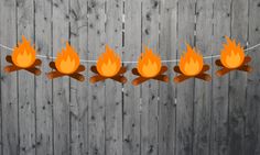 Fire Garland, Camping Garland, Camp Fire Garland, Camping Banner, Camping Decorations, Camping Photo Prop Camp Cupcakes, Camping Banner, Birthday Party Camping, Fire Cupcakes, Camping Theme Preschool, Camping Decorations, Camping Cakes, Camping Theme Birthday, Decorate A Wall