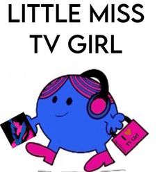 the little miss tv girl is running with headphones on