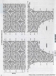 three rows of crochet are shown in black and white, with the same pattern as