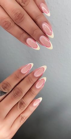 Two Tone French Tip Nails, Ombre Acrylic, Classy Acrylic, Nails Classy, Oval Nails, Neutral Nails