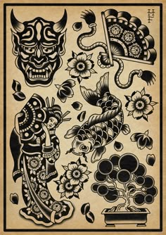 an old school japanese tattoo design