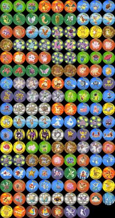 an image of many different colored buttons on a black background