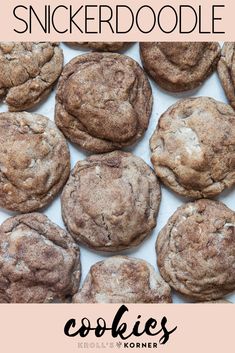 chocolate chip cookies with text overlay that reads, how to make the best snickker doodle cookies