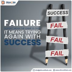 Failure doesn't mean the game is over, it means trying again with experience Ladder Of Success, Way To Success, Quote Motivation, The Game Is Over, Monday Quotes, Success And Failure, Keep Trying, Try Again, Over It