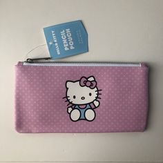 This Sanrio Hello Kitty Pencil Pouch Is A Must-Have For Any Hello Kitty Fan! The Pink Plastic Pouch Features A Zipper Closure And Measures 8.75in Length And 4.25in Width. It Can Be Used As A Pen Case Or Handbag To Store All Your Essential Items. The Pouch Is Brand New And Has Never Been Used. The Hello Kitty Character Is A Popular Franchise That Has Been Featured In Tv Shows, Films, And Anime. This Pencil Pouch Is An Officially Licensed Sanrio Product And Was Manufactured In China. The Pouch Is Cute Pouch Bag With Pen Slots, Cute Pink Stationery For Everyday Use, Hello Kitty Pencil, Stationary Box, Pencil Case Pouch, Fotos Aesthetic, Hello Kitty Characters, Plastic Pouch, Pink Hello Kitty