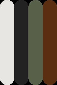 four different shades of black, brown and white