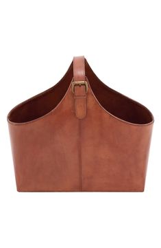 a brown leather purse on a white background