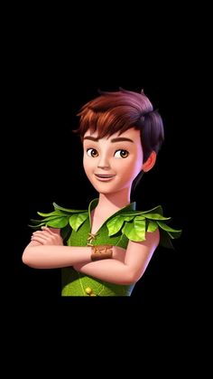 the animated character tinkerbell is smiling and posing with her arms crossed, in front of