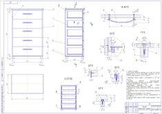 an architectural drawing shows the plans for a cabinet