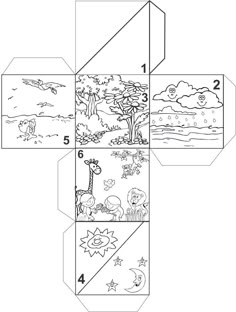 an origami box with four different pictures