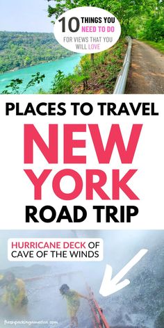 the new york road trip with text overlaying it