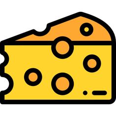 a piece of cheese that is yellow and has black dots on the side, with one slice