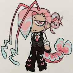 an image of a cartoon character with pink hair