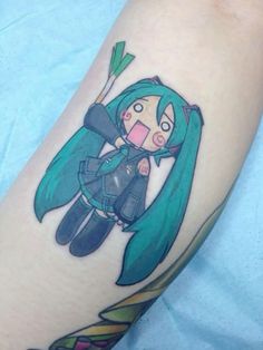 #tattoo #icons #pfps #explore Vocaloid Tattoo Ideas, Miku Tattoo Ideas, Vocaloid Tattoo, Hatsune Miku Tattoo, Miku Tattoo, Hachune Miku, Bright Tattoos, Army Tattoos, Cute Tats