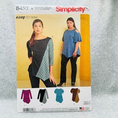 the sewing pattern is easy to sew and has two different tops on each side