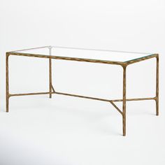 a glass and metal table on a white background with no one around it or someone else