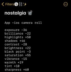 an image of a black screen with the words nostalgica on it and other text