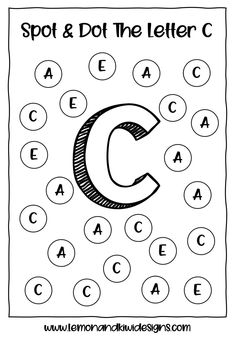 the letter c is for spot and dot in the letter c coloring page with letters