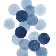 blue and white circles are arranged in the shape of a circle