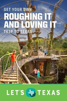 the cover of let's get your own roughing it and loving it trip to texas