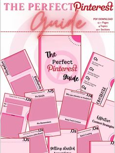 the perfect pinterest guide for princesses is shown in pink and white, with text