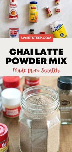 the ingredients to make chai latte powder mix