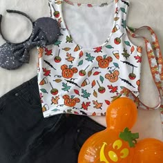 Disney Halloween Mickey Pumpkin Boo To You Crop Top for Disney World Outfits Disneyland Outfits Disney Crop Top, Halloween Disney World Outfits, Candy Corn Outfit, Cute Disney Outfits Summer, Disney Crop Tops, October Disney Outfits, Disney World Outfits Fall