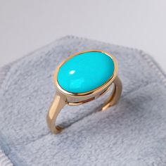 Sleeping Beauty Turquoise Ring,Natural Turquoise Wedding Ring,14K Solid Gold Chuky Ring,5 ct Solitaire Ring For Her,Unisex Jewelry,Bezel Set The ring can be customized in yellow gold or white gold. Please select from the drop-down menu. ★ ★  CUSTOM/DUTY-FREE SHIPPING WORLDWIDE, BUYERS DON'T HAVE TO PAY ANY CUSTOM FEES WHILE IMPORTING ★ ★  Details Made to order Material: 14k/18k Gold Color Options: Yellow Gold, White Gold, Rose Gold ★ Center Stone Natural Turquoise, Oval  Size: 9x11 mm Approx App Turquoise Wedding Ring, Turquoise Jewelry Rings, Turquoise Wedding Rings, Bezel Set Engagement Ring, Turquoise Gold Ring, Turquoise Wedding, London Blue Topaz Ring, Sleeping Beauty Turquoise, Unisex Jewelry