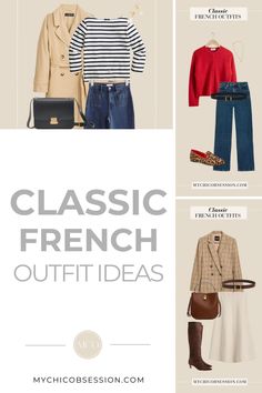 Does the idea of “French fashion” seem overwhelming when it comes to applying the French girl style to your own wardrobe? Well, luckily for you, you can recreate 20 classic French outfits with wardrobe essentials you probably already have in your closet. With a little flexibility, you can take inspiration from the looks below to put together classic French outfits that would seamlessly blend in on the streets of Paris. Parisian style, Parisian fashion, Parisian chic, French style Casual Classic Outfits For Women, France Fashion Parisian Style, French Womens Fashion, French Elegance Fashion, Nail Trends Short, French Fall Outfits, French Girl Outfits