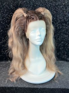 "This beautiful lace front synthetic wig will be custom styled, just for you! Images in this listing are an example of Braided Pigtails. Prior to your custom styled wig shipping, I will send you multiple pictures to guarantee you are satisfied with the finished result.  Processing time is 4-6 weeks from placing order  Lace front wigs can fit a variety of head sizes, up to 23.5\" Due to the nature of this item, all sales are final. Please reach out if there is anything I can help with. All wigs a Pigtail Wig, Wigs Styles, Braided Pigtails, Hair Aesthetics, Tail Braids, Drag Wigs, Pig Tails, Design Moodboard, Multiple Pictures