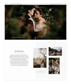 an image of a website page for a wedding photographer