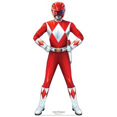 Based on the Japanese TV series Super Sentai, the Power Rangers franchise has been going strong since 1993. Each Power Ranger has a theme color and special powers, with the Red Power Ranger typically using a sword but sometimes a blaster. He appears on this lifesize (5' 10" tall) cardboard cutout. You can hang it on a wall like a poster, or use the attached easel fold-out piece to make it free-standing. Comes folded for shipping purposes. This item is printed to order and most orders go out with Red Power Ranger, Life Size Cardboard Cutout, Jason Lee Scott, Cardboard Standup, Red Ranger, Life Size Cutouts, Red Theme, Red Power, Cardboard Cutouts