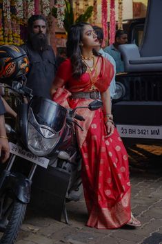 Rashmika Guest Ideas, Red Sari, Automotive Mechanic, Indian Look