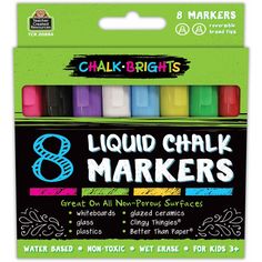 the chalk markers are bright and colorful