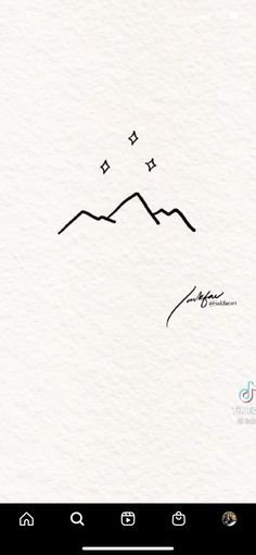 an image of a mountain with the word's name written in black ink on white paper