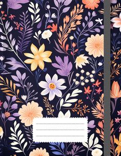 a notebook with flowers and leaves on it