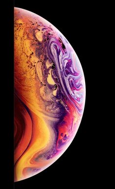 the iphone xr with colorful swirls on it