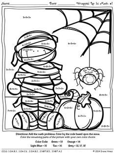 a black and white coloring page with an image of a pumpkin in front of it