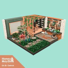 Modern Tropical Backyard, The Sims 4 Garden Ideas, Sims 4 Porch, Sims 4 Garden Ideas, Chinese House Design, Sims Interior, Sims Rooms, Western Baby Clothes, Sims 4 Traits