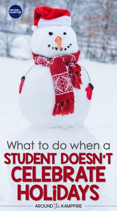 a snowman with a red hat and scarf on it's head in the snow