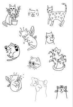 an image of cats and kittens coloring pages