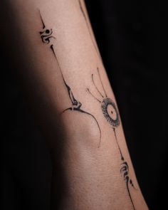 a woman's arm with a tattoo on it and an eyeball in the middle