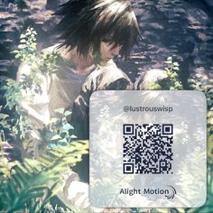 a person sitting in the grass with a qr code on their chest and head