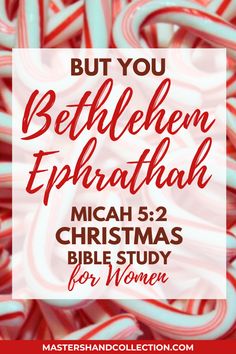 candy canes with the words but you bethelen epathahh and christmas bible