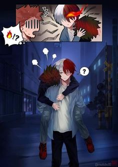 an anime scene with two people hugging each other in the street, one person has red hair