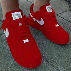 Red Nike Shoes, Nike Air Forces, Swag Clothes, Nike Shoes Women Fashion, Custom Sneakers Diy, Custom Shoes Diy, Nike Shoes Air, Nike Fashion Shoes, Custom Nike Shoes