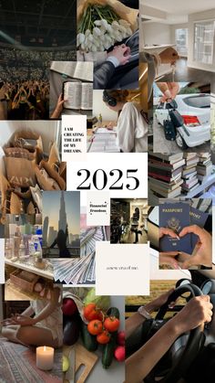 a collage of photos with the words 205 on them and images of people holding books