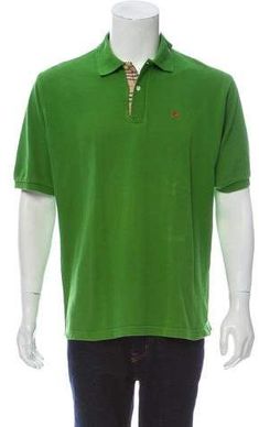 Burberry Piqué Polo Shirt Burberry London, Men's Clothes, Guy Names, Mens Green, Equestrian, Mens Pants