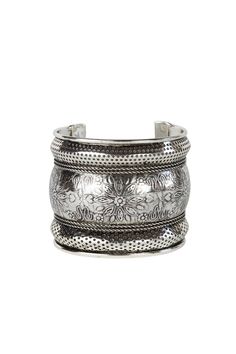 Floral Cuff Bracelet - Silver - Ten Thousand Villages Floral Cuff Bracelet, Floral Cuff, Chain Scarf, Medical Insurance, Cuff Rings, Accessories Bags Purses, Tea Accessories, Silver Cuff Bracelet, Accessories Storage